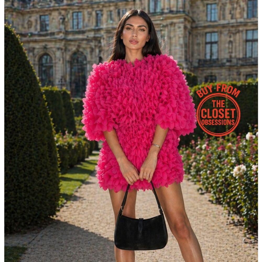ZARA Pink Textured Statement Coat NWT Couture Barbiecore Jacket